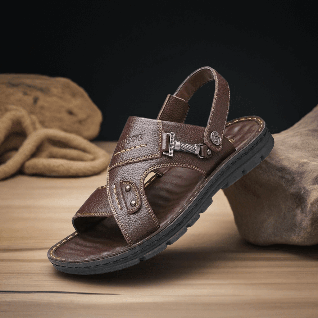 Casual Non-Slip Male Sandals And Sliers Cow-Leather - ROYAL EQUIPS