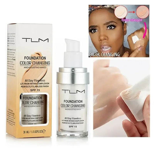 TLM Color Changing Liquid Foundation - 30ML, Full Cover, Long-Lasting - ROYAL EQUIPS