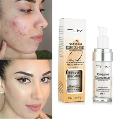 TLM Color Changing Liquid Foundation - 30ML, Full Cover, Long-Lasting - ROYAL EQUIPS