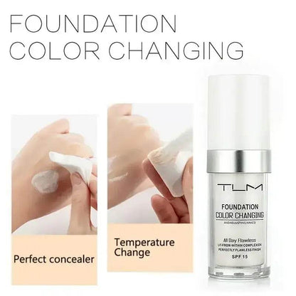 TLM Color Changing Liquid Foundation - 30ML, Full Cover, Long-Lasting - ROYAL EQUIPS