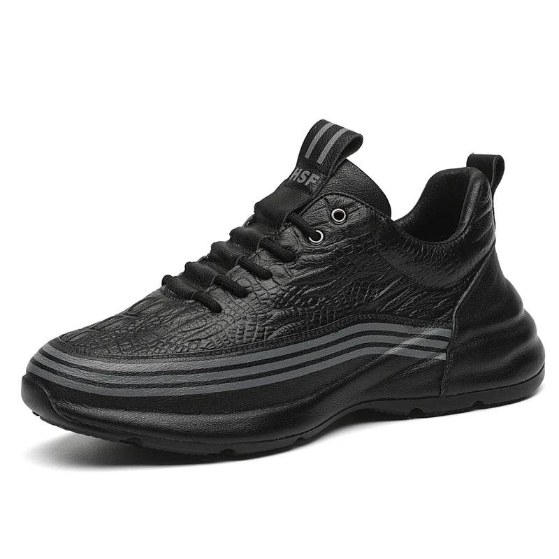 Genuine Leather Sport Shoe's Comfortable Elevated Sneakers - ROYAL EQUIPS