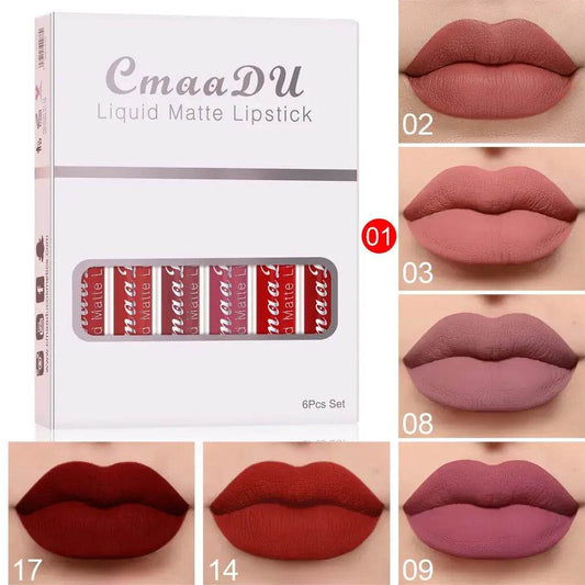 6 PCS Liquid Lip Gloss Set Waterproof Long lasting Beauty Cosmetics lipsticks - ROYAL EQUIPS