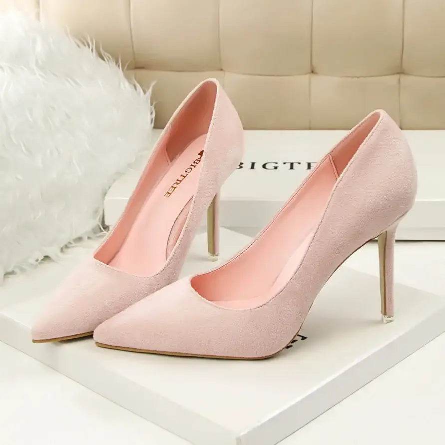9cm High Heels Burgundy Pumps Plus Sized Suede Bridal Scarpins Prom Shoes - ROYAL EQUIPS