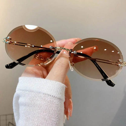 Men/Women Retro Rimless Punk Eyewear Shades Goggle UV400 Sunglasses Steampunk Sun Glasses Gold Square Frame - ROYAL EQUIPS