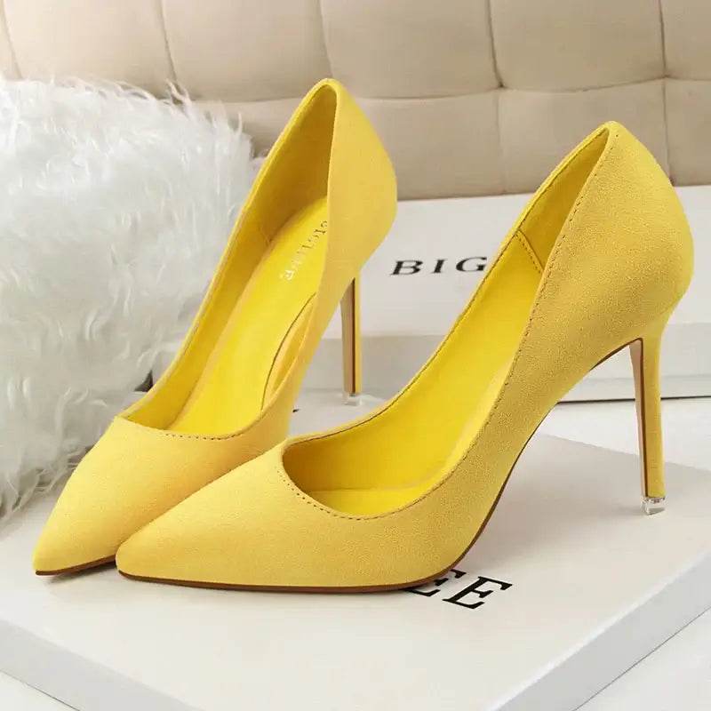 9cm High Heels Burgundy Pumps Plus Sized Suede Bridal Scarpins Prom Shoes - ROYAL EQUIPS