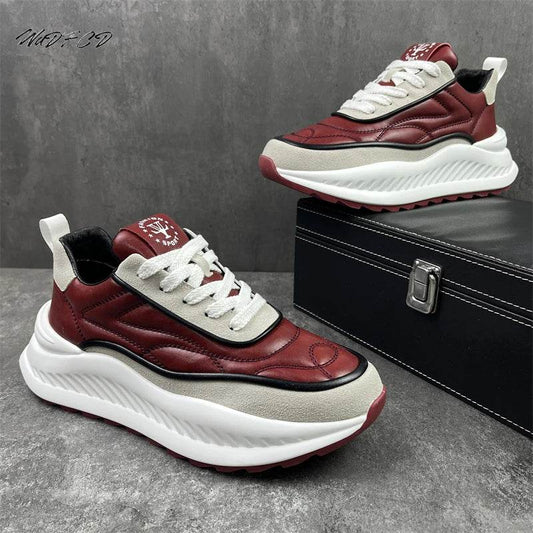 Designer Sneakers Running Casual Microfiber Leather Upper Height Increased Flat Platform Sport Shoes - ROYAL EQUIPS