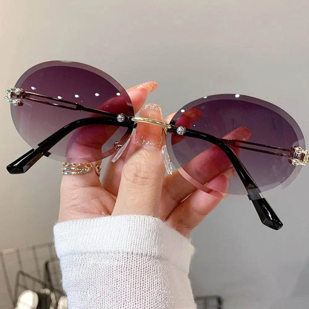 Men/Women Retro Rimless Punk Eyewear Shades Goggle UV400 Sunglasses Steampunk Sun Glasses Gold Square Frame - ROYAL EQUIPS