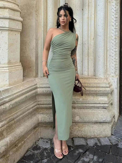 Split Sleeveless Backless Slim Dress Casual Elegant Dresses - ROYAL EQUIPS