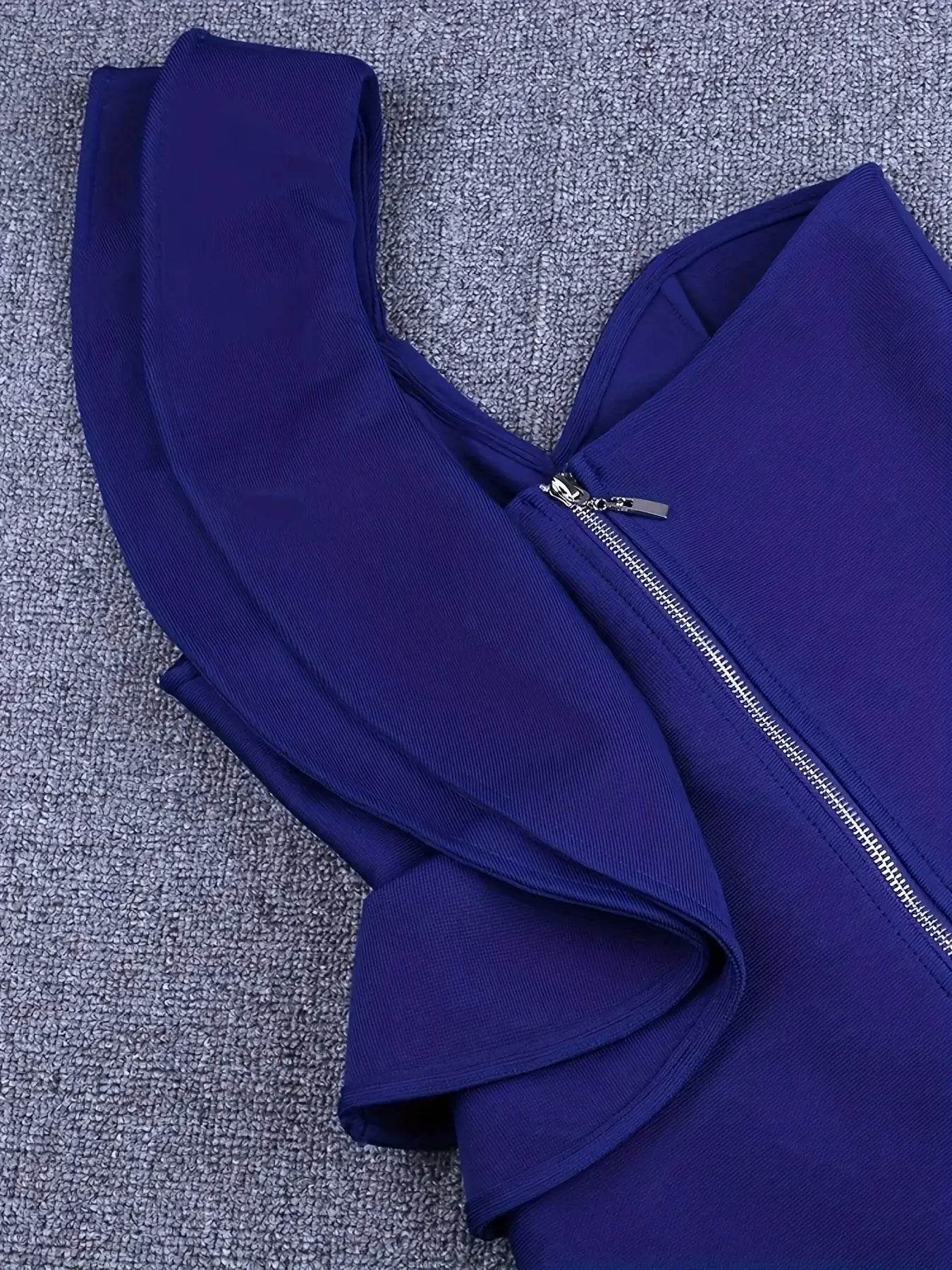 Blue Bandage Dress Bodycon Elegant Backless Evening Outfits - ROYAL EQUIPS