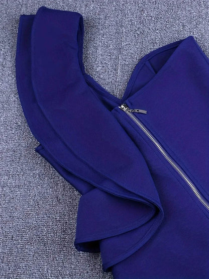 Blue Bandage Dress Bodycon Elegant Backless Evening Outfits - ROYAL EQUIPS