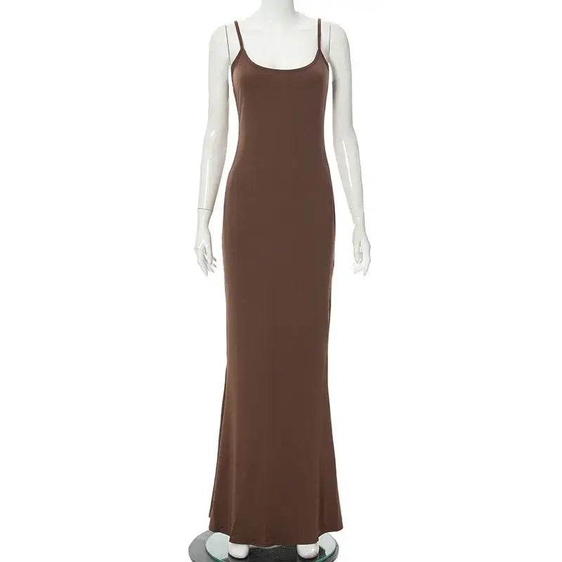 Maxi Dress Backless Slim Dress Pullover Concise Long Bodycon Skirt - ROYAL EQUIPS