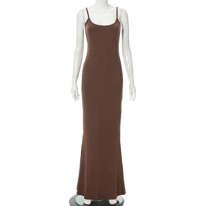 Maxi Dress Backless Slim Dress Pullover Concise Long Bodycon Skirt - ROYAL EQUIPS