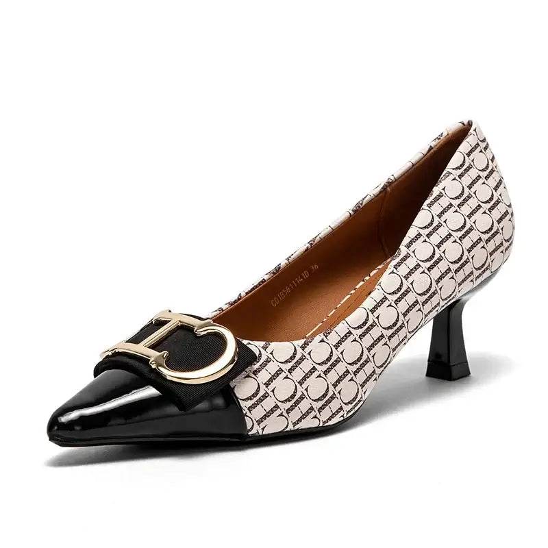 Women's Luxury Design Sandals Metallic Flower Square Toe Fine Brand High Heels - ROYAL EQUIPS
