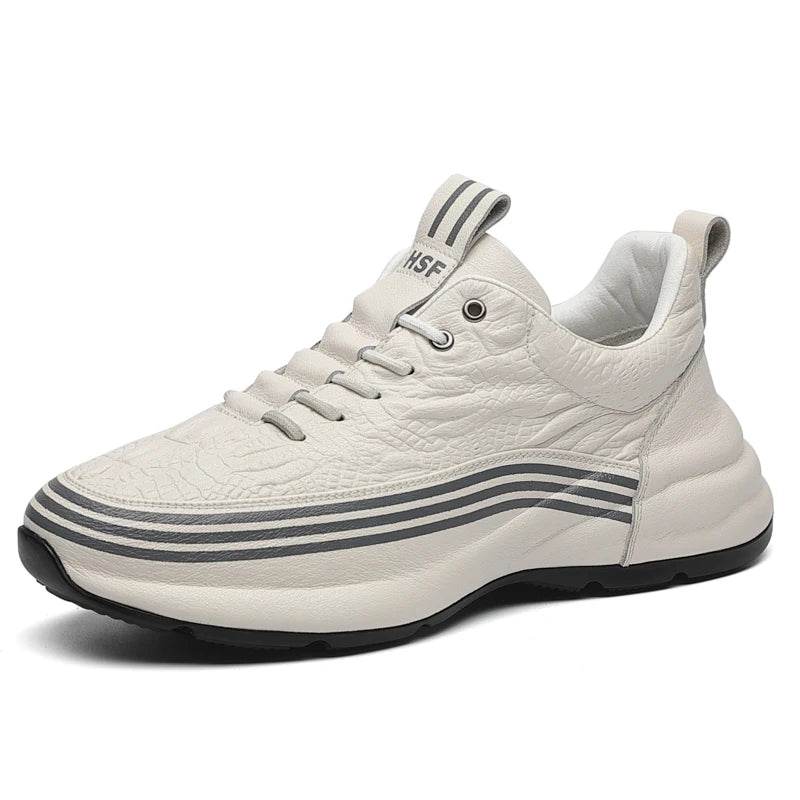 Genuine Leather Sport Shoe's Comfortable Elevated Sneakers - ROYAL EQUIPS