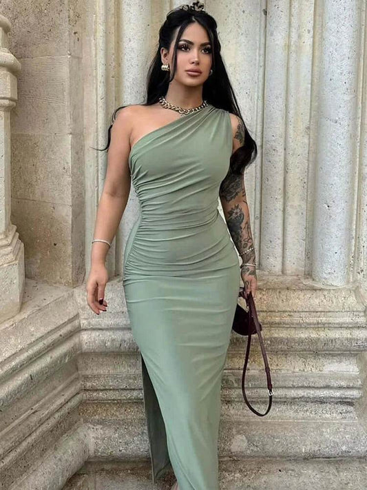 Split Sleeveless Backless Slim Dress Casual Elegant Dresses - ROYAL EQUIPS