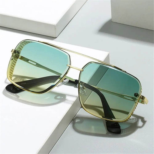 Men/Women Retro Rimless Punk Eyewear Shades Goggle UV400 Sunglasses Steampunk Sun Glasses Gold Square Frame - ROYAL EQUIPS