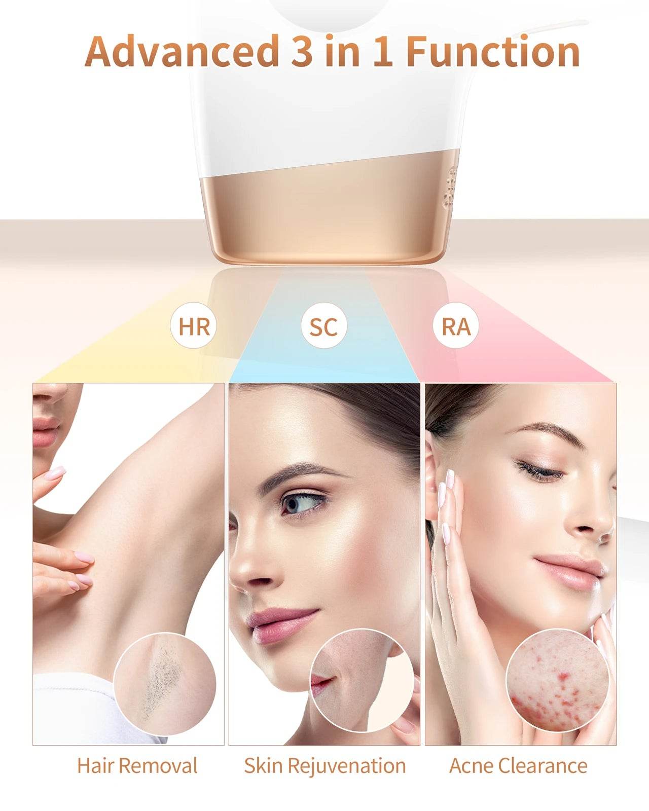IPL Hair Removal Laser 999999 Flashes 3 in 1 Permanent Painless Epilator Whole Body Treatment For Men Women - ROYAL EQUIPS