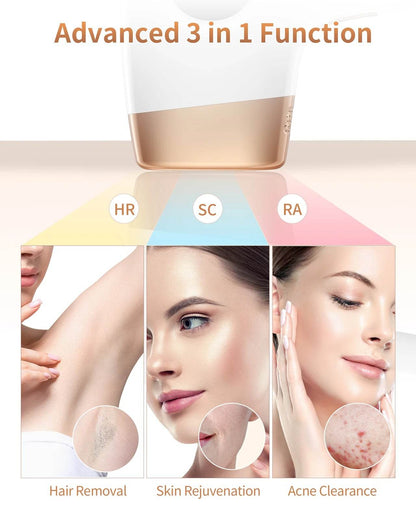 IPL Hair Removal Laser 999999 Flashes 3 in 1 Permanent Painless Epilator Whole Body Treatment For Men Women - ROYAL EQUIPS