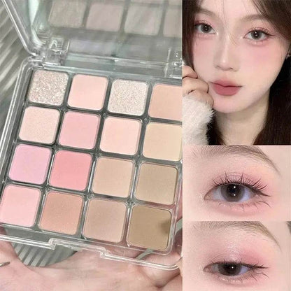Matte & Shimmer Eyeshadow Palette - Pearlescent Blush Tones - ROYAL EQUIPS