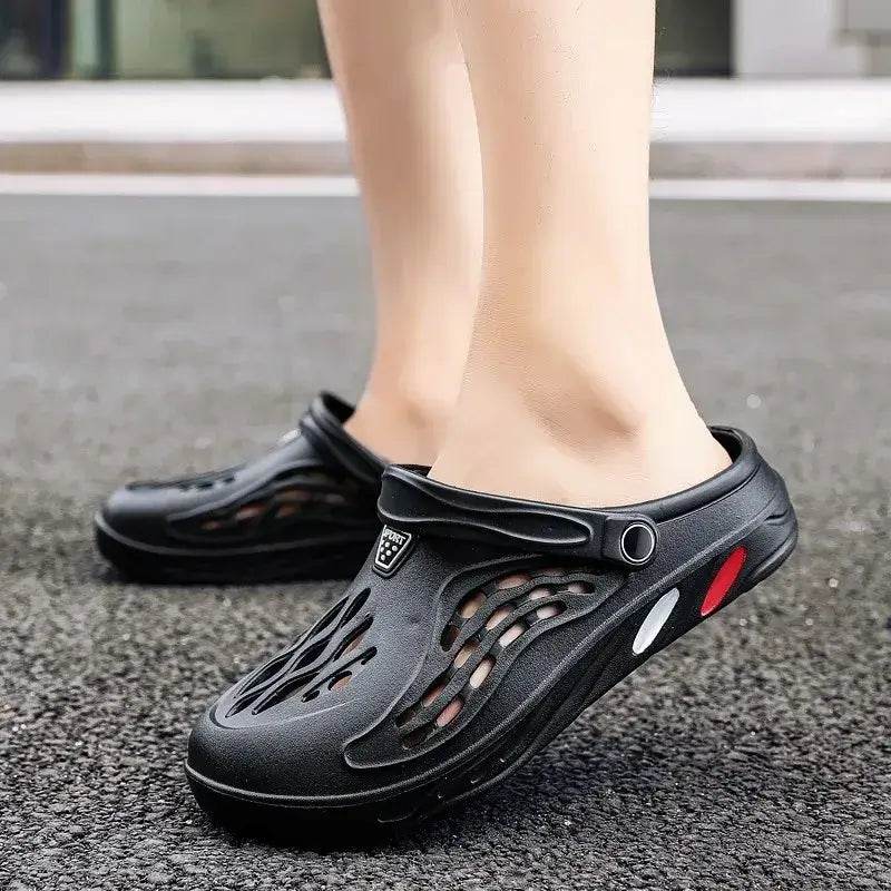 Clogs Men Sandals Summer Garden Black Slippers for Men Zapato Hombre - ROYAL EQUIPS