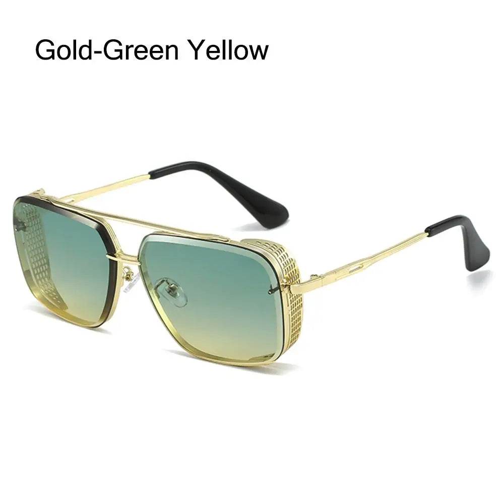 Men/Women Retro Rimless Punk Eyewear Shades Goggle UV400 Sunglasses Steampunk Sun Glasses Gold Square Frame - ROYAL EQUIPS