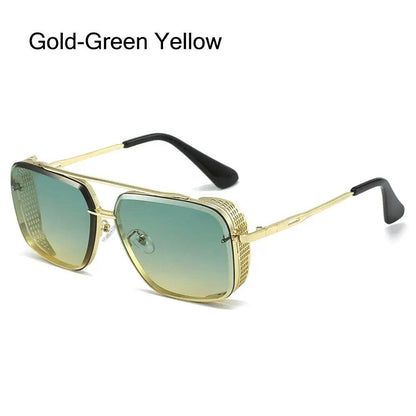 Men/Women Retro Rimless Punk Eyewear Shades Goggle UV400 Sunglasses Steampunk Sun Glasses Gold Square Frame - ROYAL EQUIPS