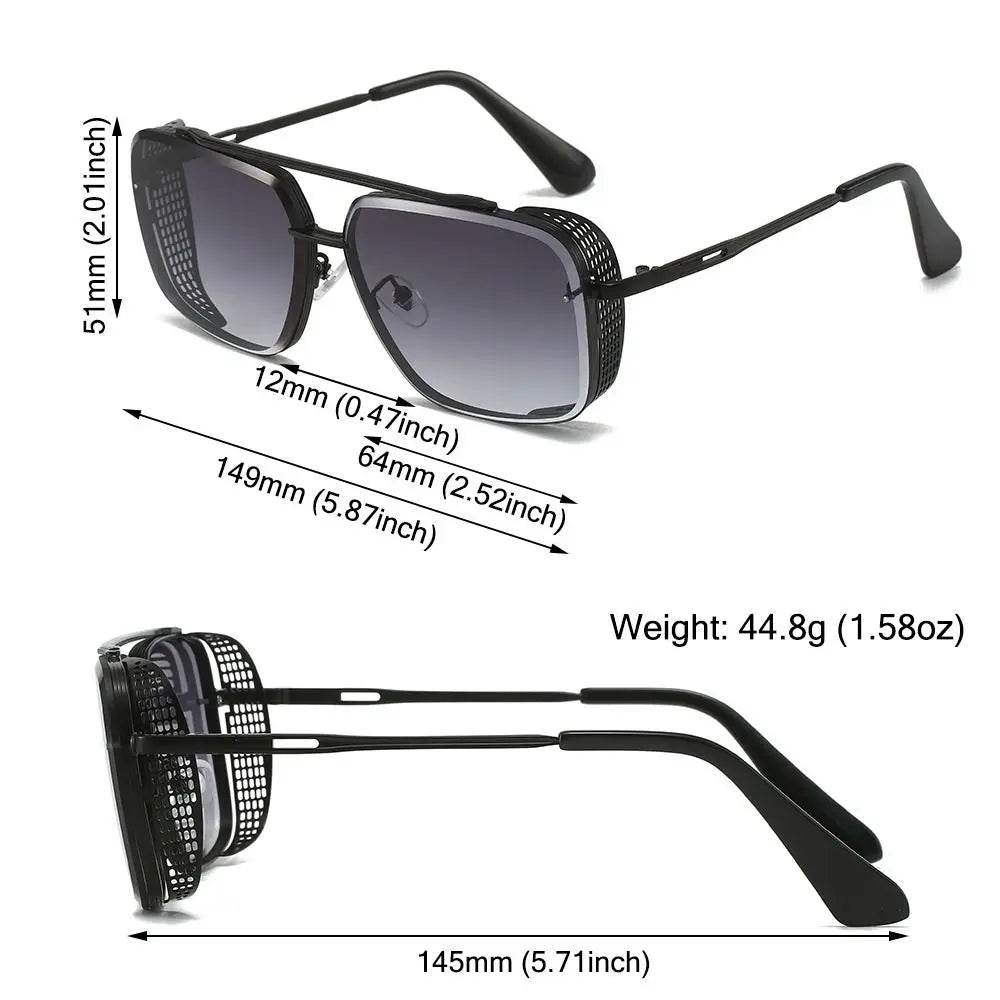 Men/Women Retro Rimless Punk Eyewear Shades Goggle UV400 Sunglasses Steampunk Sun Glasses Gold Square Frame - ROYAL EQUIPS