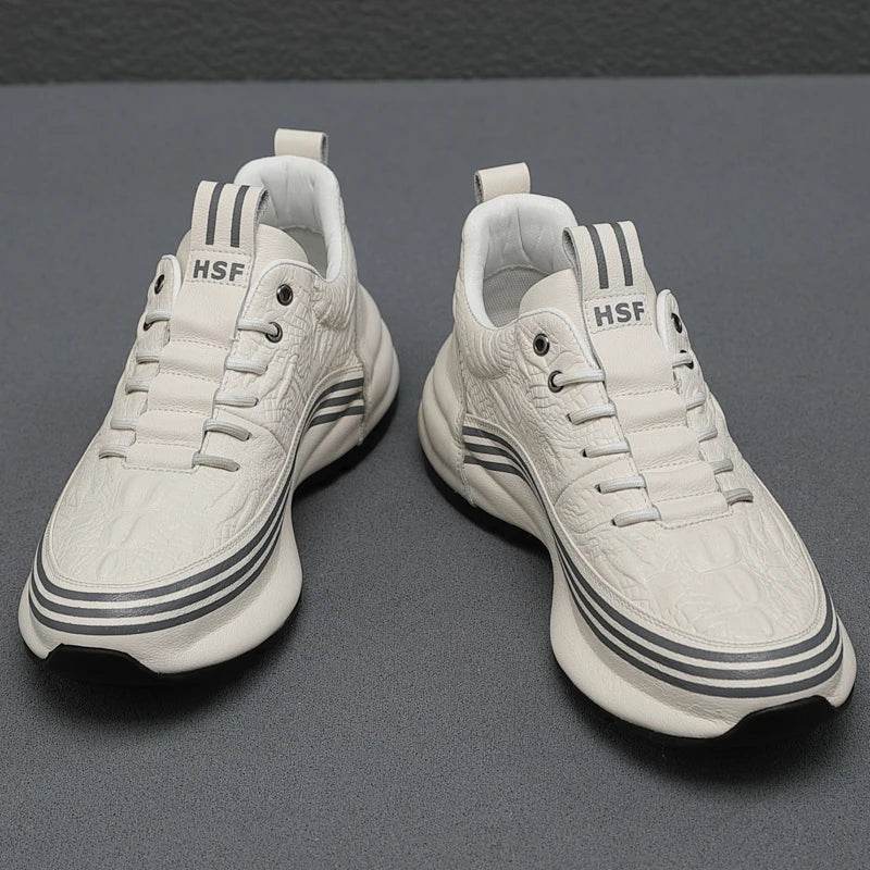 Genuine Leather Sport Shoe's Comfortable Elevated Sneakers - ROYAL EQUIPS