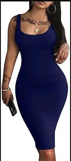 Tank Top Dress Plus Size Women's Sleeveless Midi Dress - ROYAL EQUIPS