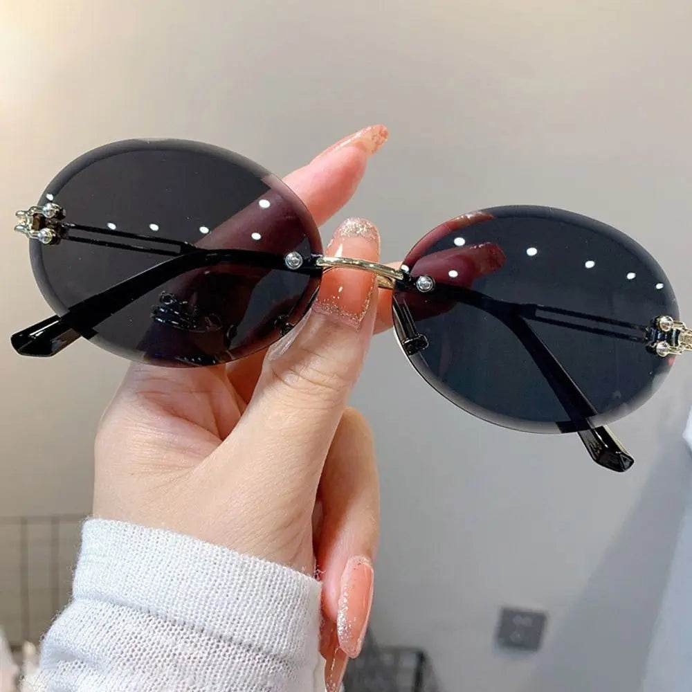 Men/Women Retro Rimless Punk Eyewear Shades Goggle UV400 Sunglasses Steampunk Sun Glasses Gold Square Frame - ROYAL EQUIPS