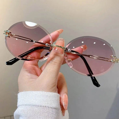 Men/Women Retro Rimless Punk Eyewear Shades Goggle UV400 Sunglasses Steampunk Sun Glasses Gold Square Frame - ROYAL EQUIPS