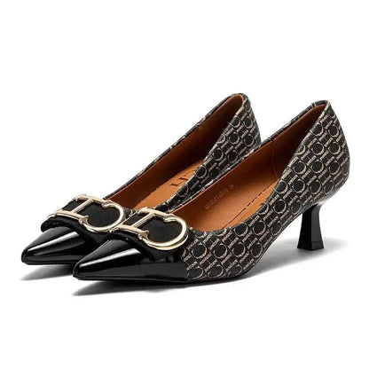 Women's Luxury Design Sandals Metallic Flower Square Toe Fine Brand High Heels - ROYAL EQUIPS