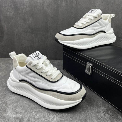 Designer Sneakers Running Casual Microfiber Leather Upper Height Increased Flat Platform Sport Shoes - ROYAL EQUIPS