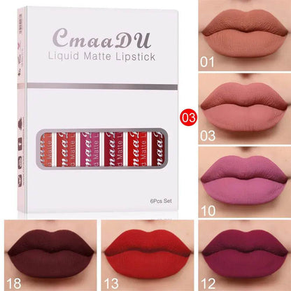 6 PCS Liquid Lip Gloss Set Waterproof Long lasting Beauty Cosmetics lipsticks - ROYAL EQUIPS