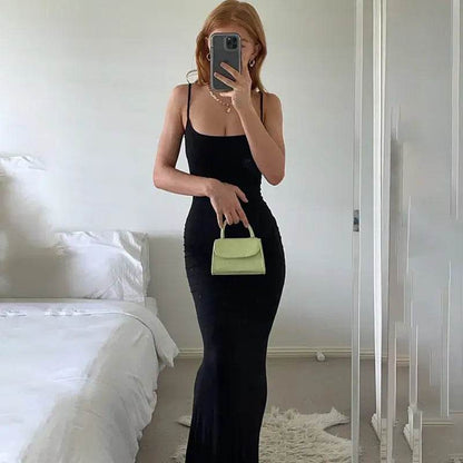 Maxi Dress Backless Slim Dress Pullover Concise Long Bodycon Skirt - ROYAL EQUIPS