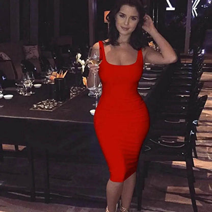 Women's Casual Slim Fit Solid Color Hip Work Skirt Sleeveless Vest Dress - ROYAL EQUIPS