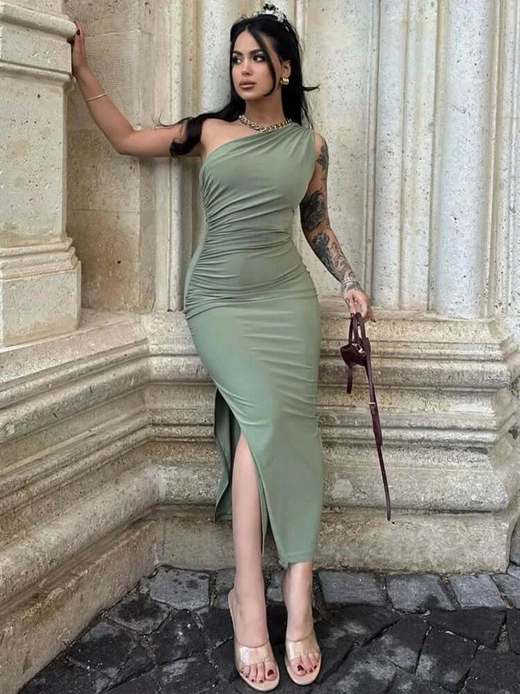 Split Sleeveless Backless Slim Dress Casual Elegant Dresses - ROYAL EQUIPS