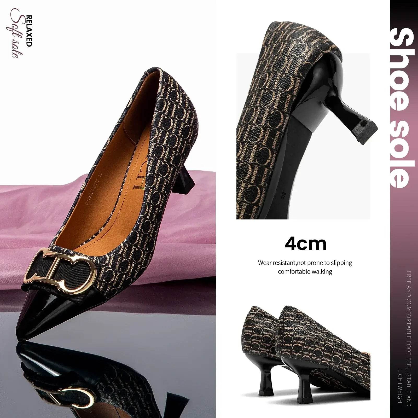 Women's Luxury Design Sandals Metallic Flower Square Toe Fine Brand High Heels - ROYAL EQUIPS