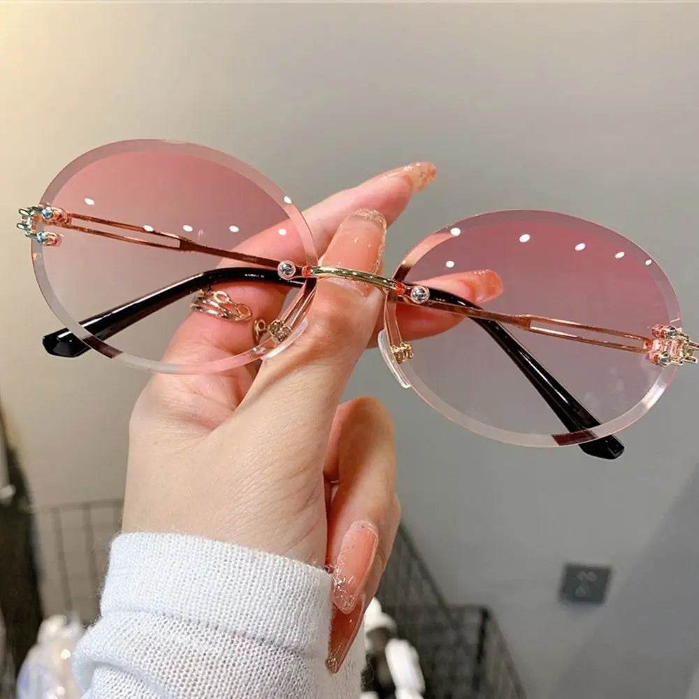 Men/Women Retro Rimless Punk Eyewear Shades Goggle UV400 Sunglasses Steampunk Sun Glasses Gold Square Frame - ROYAL EQUIPS