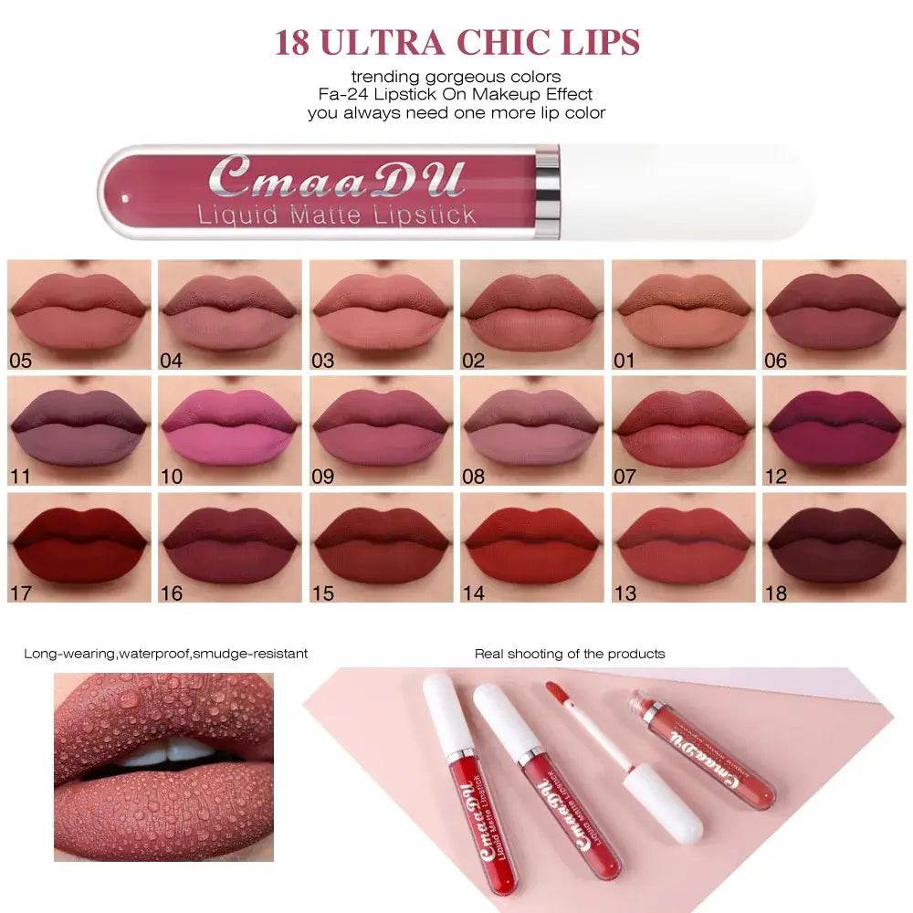 6 PCS Liquid Lip Gloss Set Waterproof Long lasting Beauty Cosmetics lipsticks - ROYAL EQUIPS