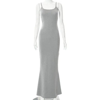 Maxi Dress Backless Slim Dress Pullover Concise Long Bodycon Skirt - ROYAL EQUIPS