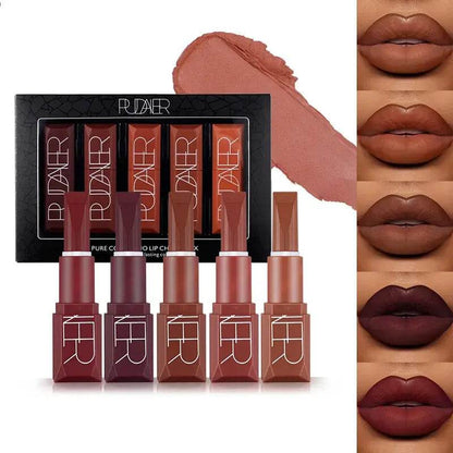 Velvet Kiss Matte Lipstick Set - 5 Pcs Box - ROYAL EQUIPS