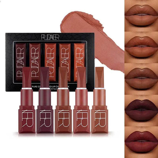 Velvet Kiss Matte Lipstick Set - 5 Pcs Box - ROYAL EQUIPS