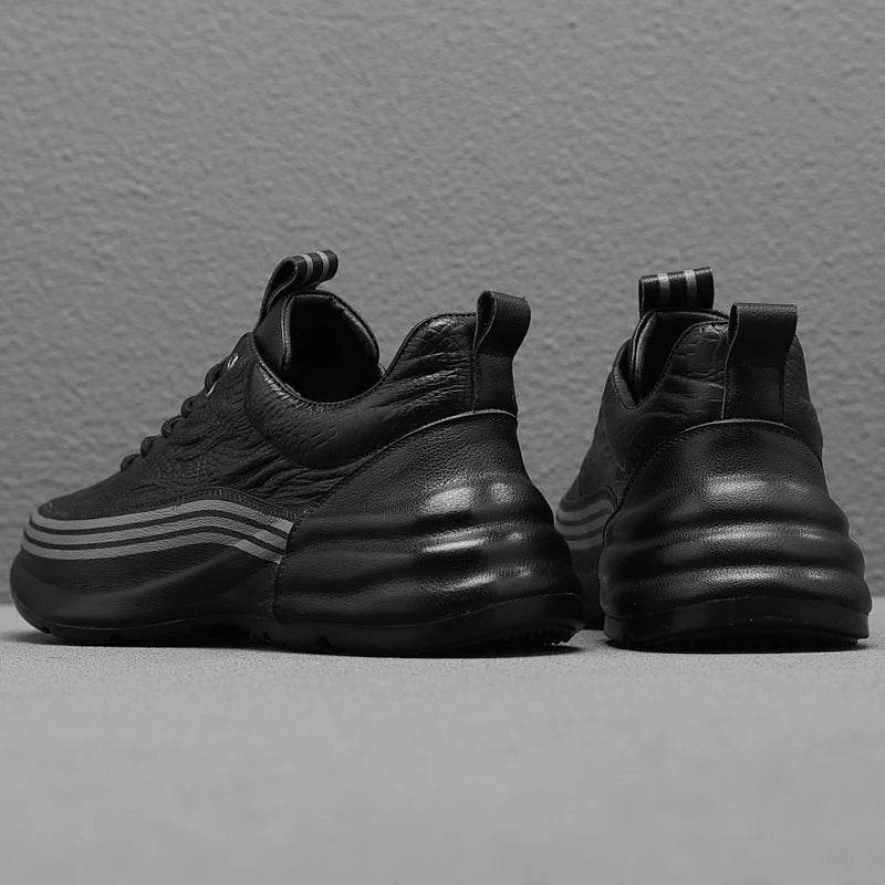 Genuine Leather Sport Shoe's Comfortable Elevated Sneakers - ROYAL EQUIPS