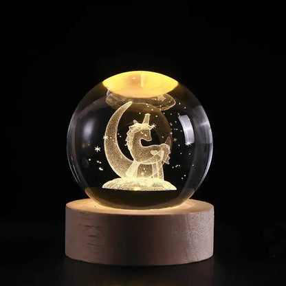 Unique 3D USB Crystal Plasma Ball with Galaxy and Planetary Projections USB Night Light - ROYAL EQUIPS
