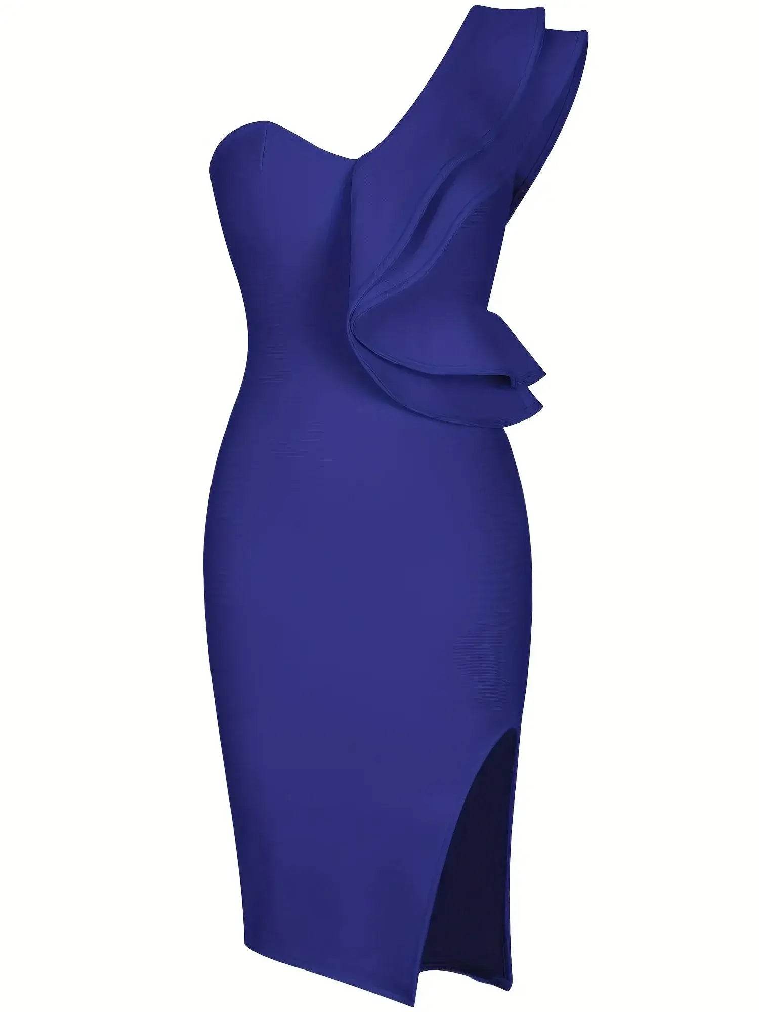 Blue Bandage Dress Bodycon Elegant Backless Evening Outfits - ROYAL EQUIPS