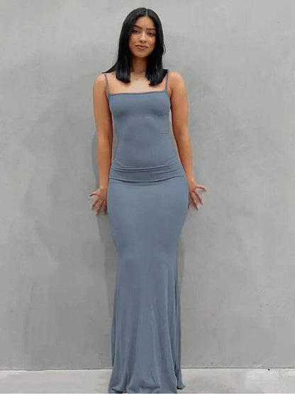 Maxi Dress Backless Slim Dress Pullover Concise Long Bodycon Skirt - ROYAL EQUIPS