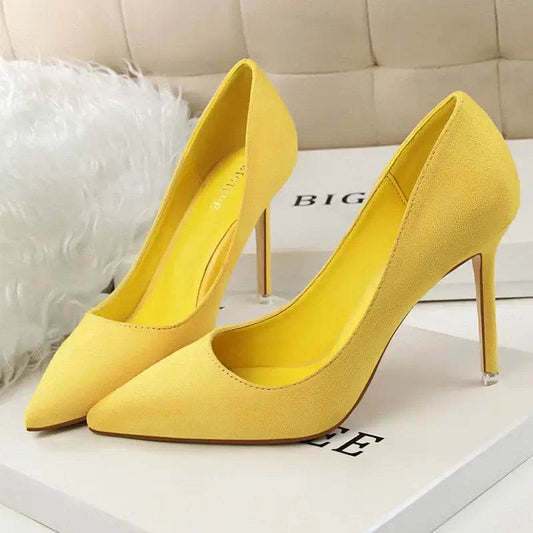 9cm High Heels Burgundy Pumps Plus Sized Suede Bridal Scarpins Prom Shoes - ROYAL EQUIPS