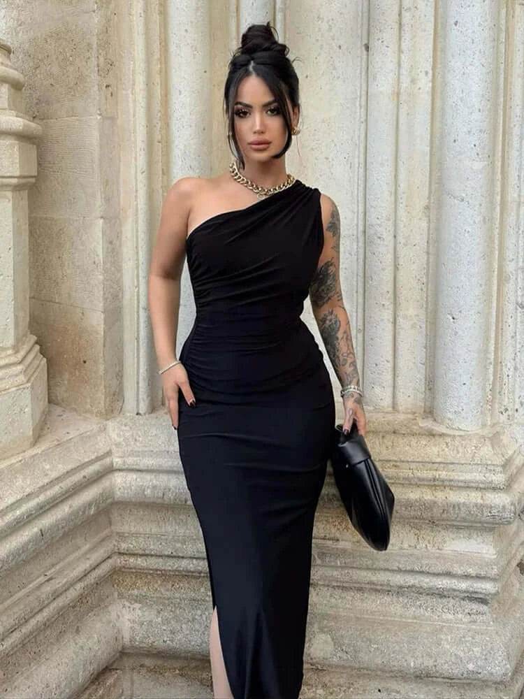 Split Sleeveless Backless Slim Dress Casual Elegant Dresses - ROYAL EQUIPS