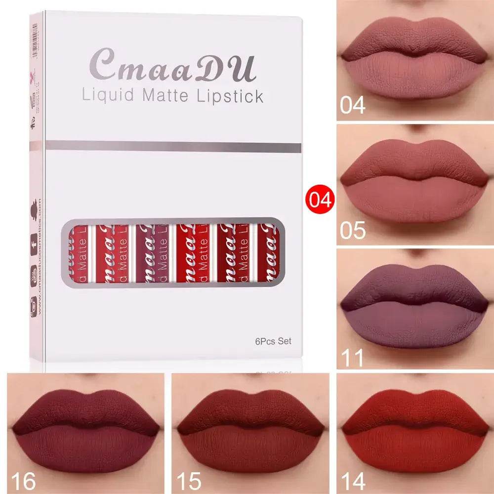 6 PCS Liquid Lip Gloss Set Waterproof Long lasting Beauty Cosmetics lipsticks - ROYAL EQUIPS